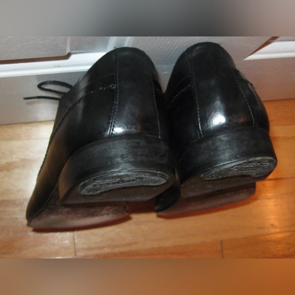 MIKE KONOS MENS BLACK LEATHER THICK STITCH DRESS OXFORDS SIZE 13 MADE IN ITALY main image 8